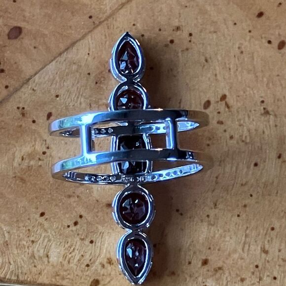 Natural Vermelho Red Garnet Sterling Silver Ring Size 8 - Picture 5 of 9